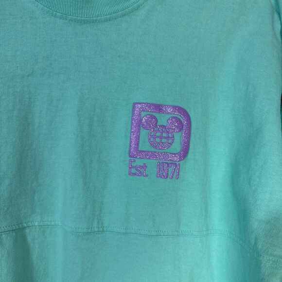 Disney Mint Green And Purple Long Sleeve Spirit Jersey Walt Disney World - Picture 6 of 7